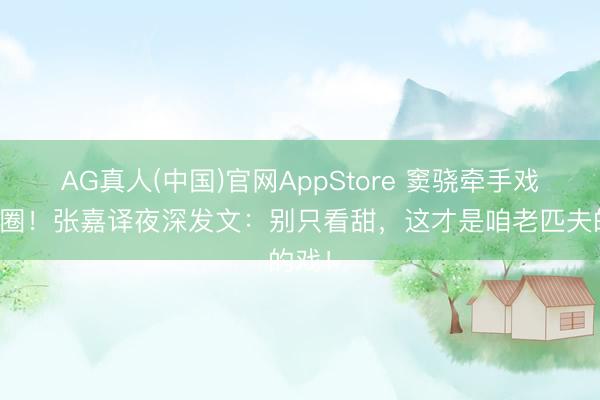 AG真人(中国)官网AppStore 窦骁牵手戏火出圈！张嘉译夜深发文：别只看甜，这才是咱老匹夫的戏！