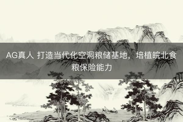 AG真人 打造当代化空洞粮储基地，培植皖北食粮保险能力
