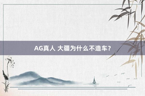 AG真人 大疆为什么不造车?
