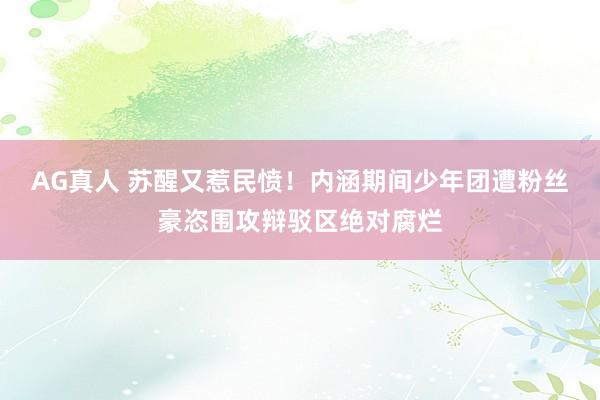 AG真人 苏醒又惹民愤！内涵期间少年团遭粉丝豪恣围攻辩驳区绝对腐烂